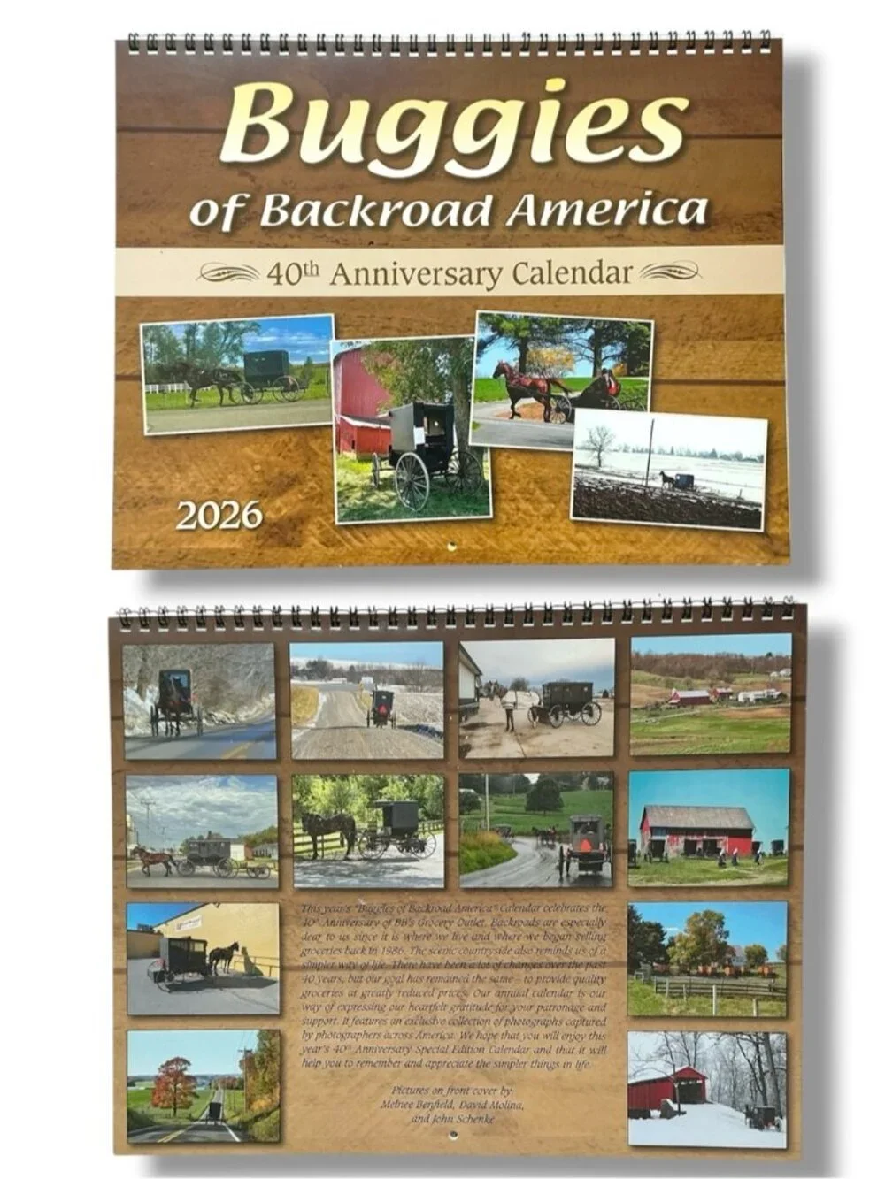 Amish Buggies of Backroad America 2026 Wall Calendar Scenic Pennsylvania NEW